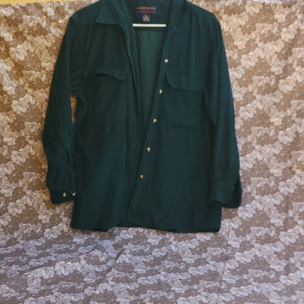 Vintage Cambridge Green Corduroy Button Up